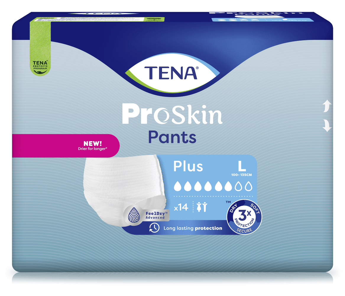 Einweghose TENA Pants PROskin Plus L Hüftumfang 100 bis 135 cm(1 Karton: 4 x 14 Stück)