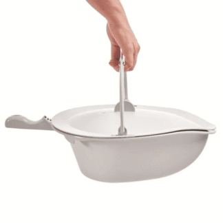 Becken mit Deckel und Handgriff für Dusch- und Toilettenrollstuhl Clean grau
