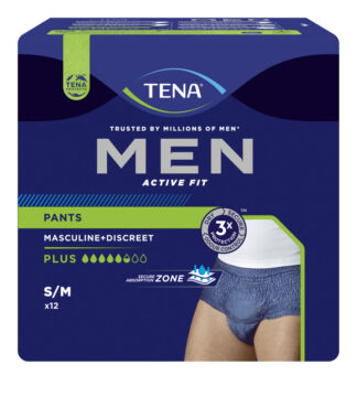 TENA men active Fit Pants Plus S/M, Hüfte 75-105 cm (1Karton: 4 x 12 Stück)
