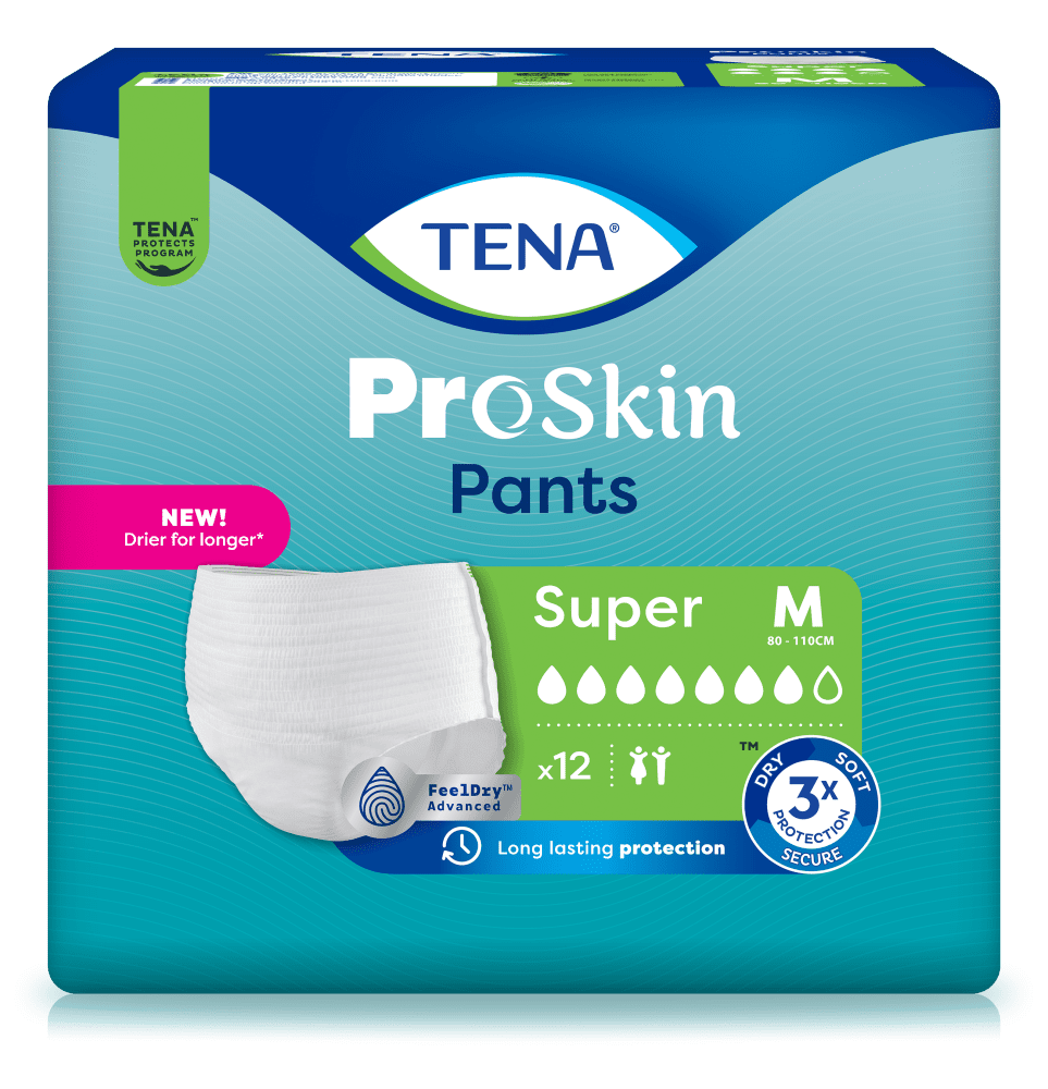 TENA Pants PROskin Super M, Hüfte 80-110 cm (1 Karton: 4 x 12 Stück)