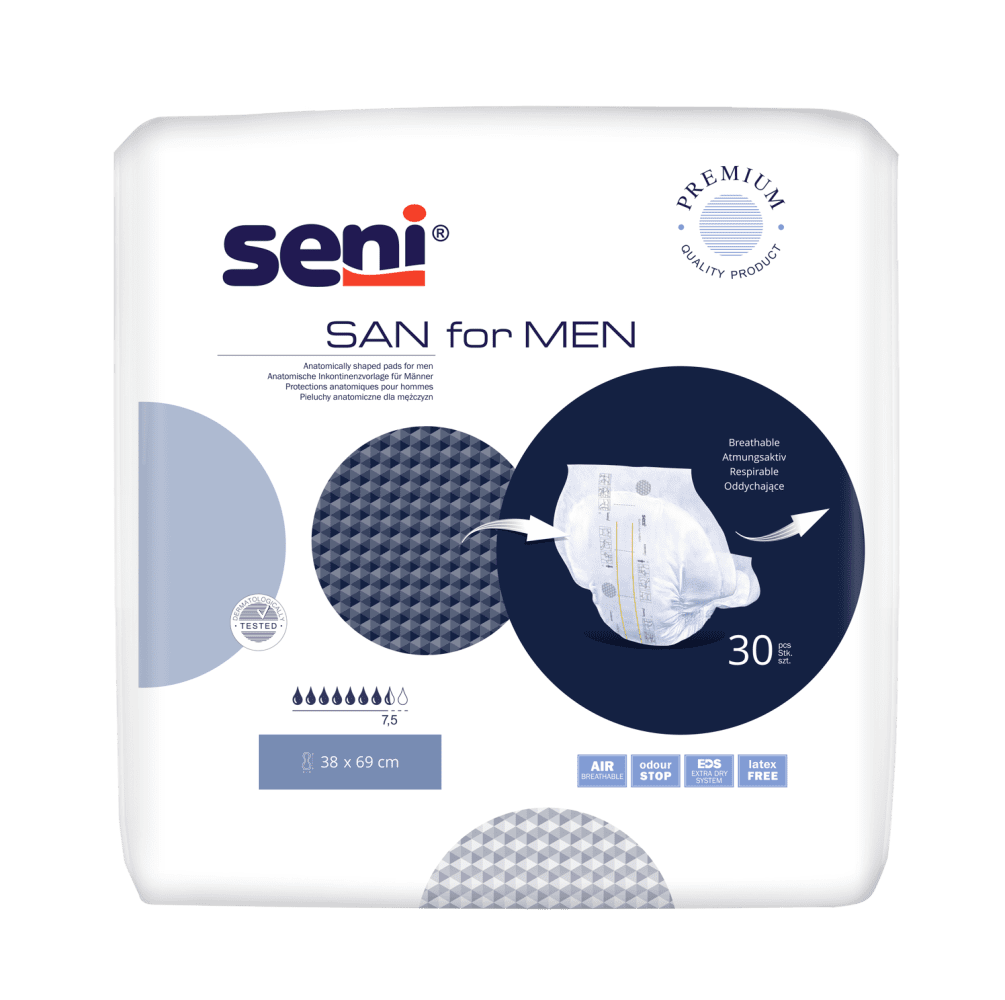 Inkontinenzvorlagen San Seni for Men (1Karton: 2x30 Stück)