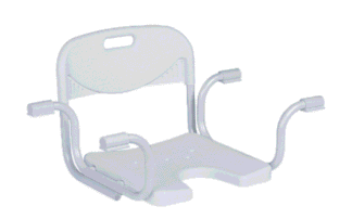 Badewannensitz 9403-B verstellbar mit Rückenlehne ohne Pad weiß