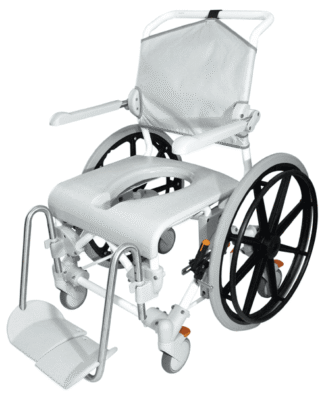 Dusch- und Toilettenrollstuhl Swift Mobil 24-2 mit Eimerhalter, grau