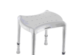 Duschhocker AQUATEC DOT mit 2 Auschnitten SH 40-55cm, grau