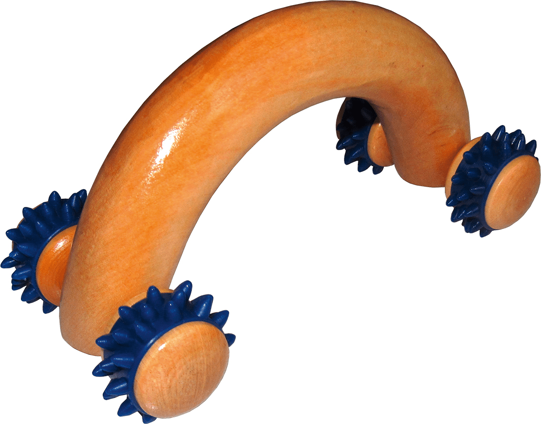 Massageroller AUTO mit Kunststoffnoppen ca.15x8cm, Holz