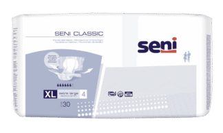 Seni CLASSIC Inkontinenzhosen XL, Hüfte 130-170 cm (1Karton: 4 x 30 Stück)