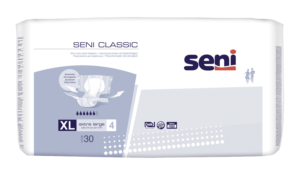 Inkontinenzhosen Seni CLASSIC XL, Hüfte 130-170 cm (1Karton: 4 x 30 Stück)