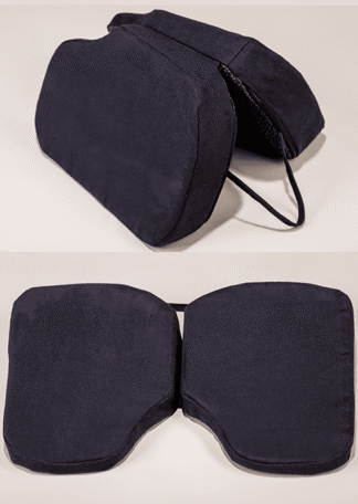 Klapp-Keilkissen 38x25x5/1cm, VELOURS schwarz