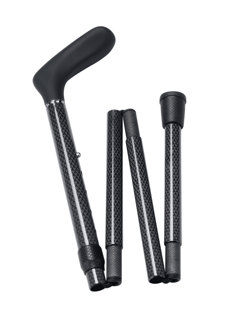 Carbonstock mit Softtouch-Griff, faltbar Raute schwarz – Bild 2