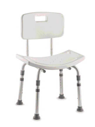Invacare Duschstuhl H296 Cadiz mit Rückenlehne, weiß