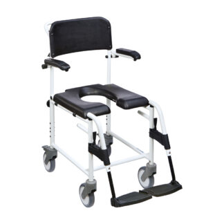 Dusch-Toilettenstuhl Levina 320-2 5 Räder, weiß-schwarz
