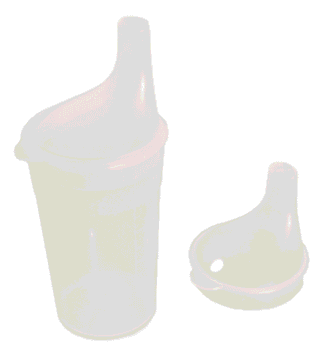 Trinkbecher mit Teeaufsatz langes Mundstück transparent