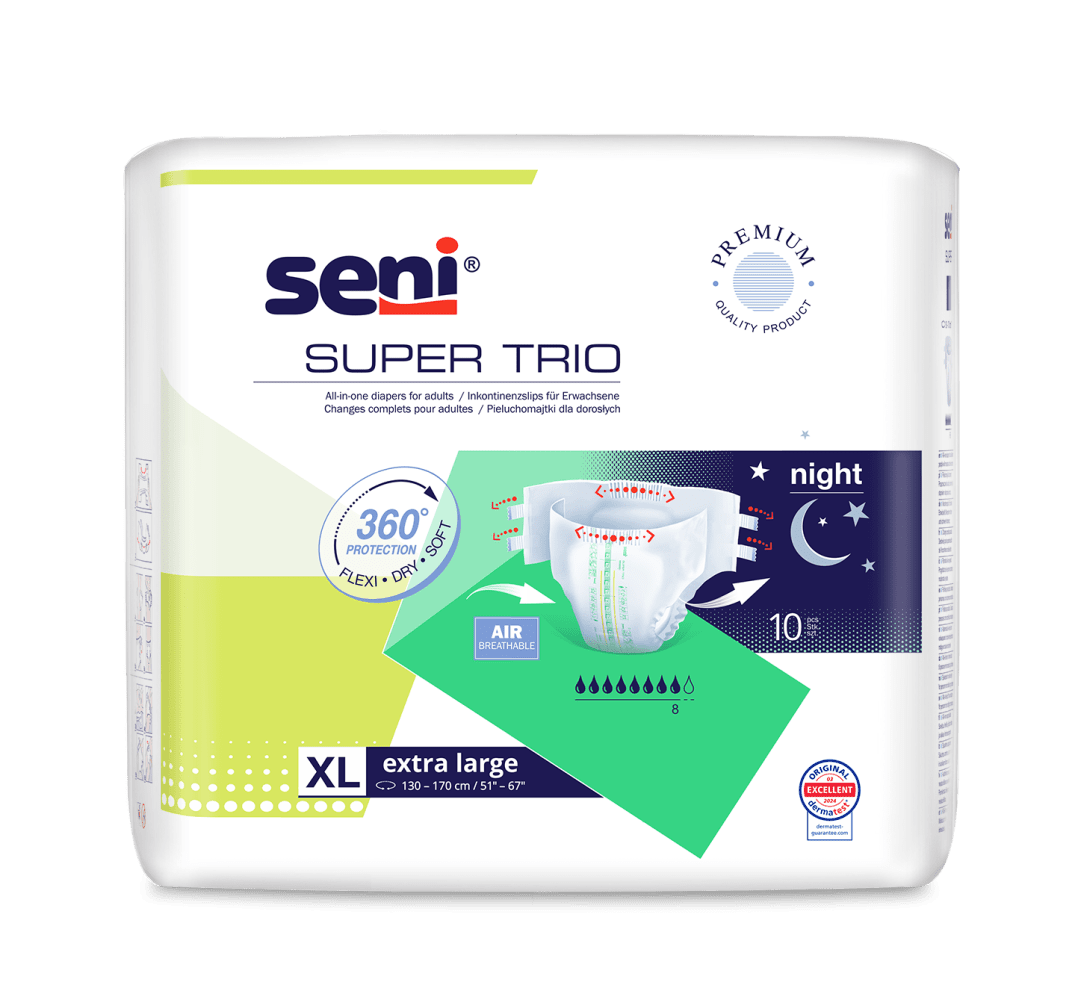 Inkontinenzhosen Super Seni Trio Extra Large, Hüfte 130 bis 170 cm (1 Karton: 6 x 10 Stück)