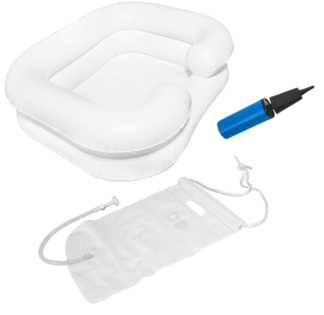 Haarwaschwannen-Set EXTRA mit Duschvorrichtung und Pumpe weiß