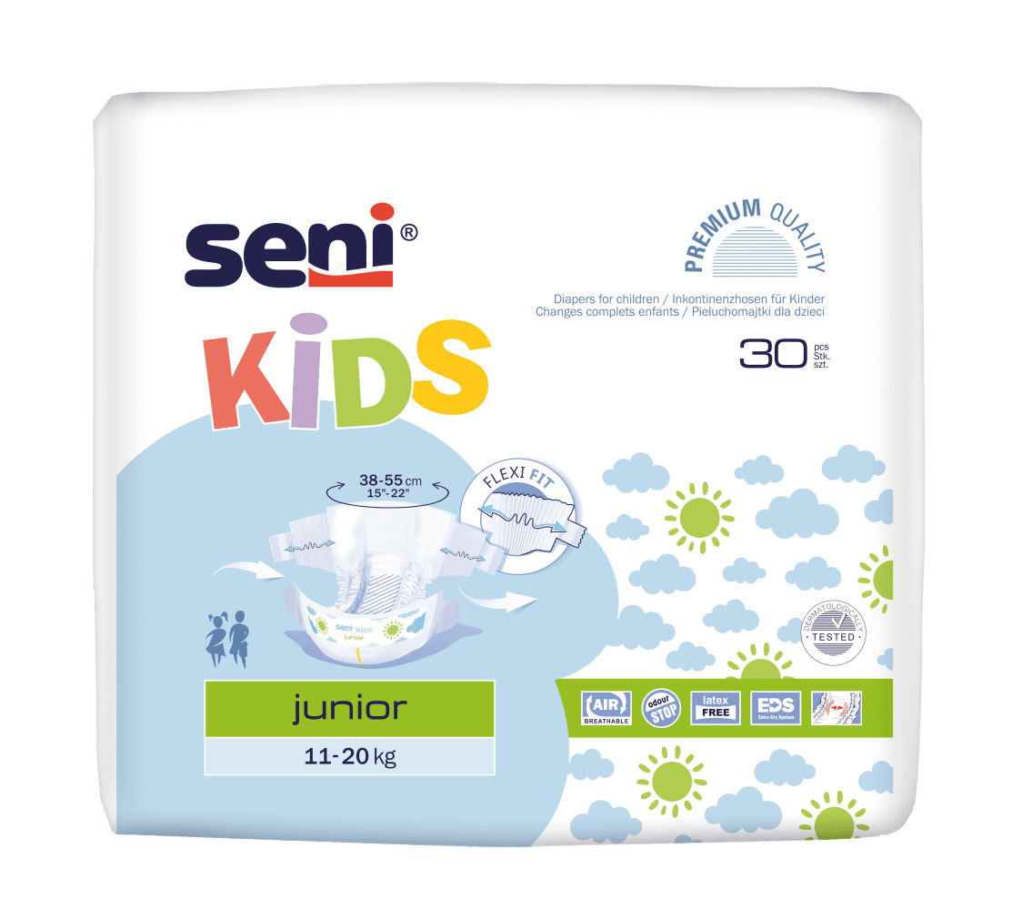 Windelhosen Seni Kids Junior 11-25 kg (1 Karton: 5 x 30 Stück)