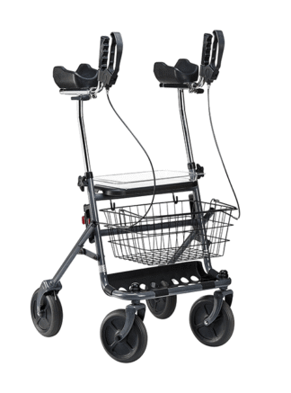 Rollator FAKTO+ ARTHRITIS mit Korb, Tablett,PU,mangan grey metallic