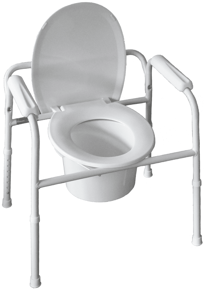 Toilettenstützgestell TSG 130 mit Eimer, Spritzschutz und Armlehnen – Bild 3