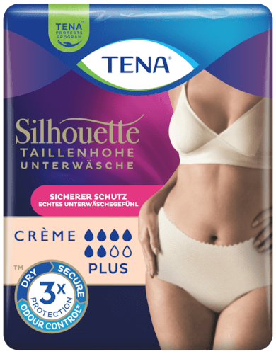 TENA Silhouette Lady Pants Plus Creme M, Hüfte 75-105 cm (1 Karton: 2 x 9 Stück)