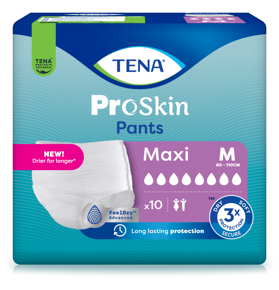 Einweghose TENA Pants PROskin Maxi M, Hüfte 80-110 cm (1 Karton: 4 x 10 Stück)