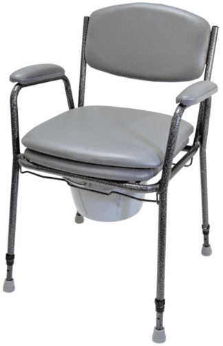 Toilettenstuhl TS 130, grau  nur in 2er Schritten bestellbar