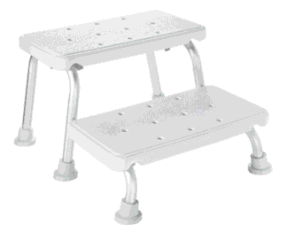 Zweistufenschemel Sam Aluminium,weiß 42 x 22,5 x 27 cm