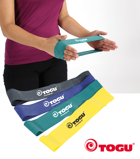 Theragym Powerband Loop-Set gelb, grün, blau und schwarz (VPE: 4 Stück)