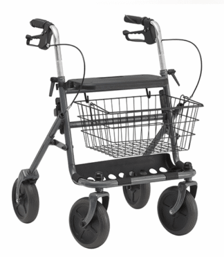 Rollator FAKTO+ mit Tablett, Korb, Stockhalter, mangan grey metallic nur in 2er Schritten bestellbar