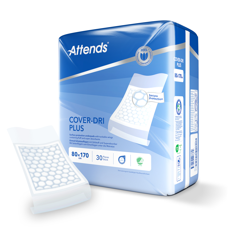 Krankenunterlagen Attends Cover-Dri Plus 80x170cm (1Karton: 4x30Stk.)