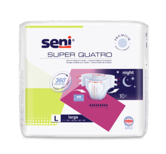 Inkontinenzhosen Super Seni Quatro Large, Hüfte 100-150 cm (1 Karton: 6 x 10 Stück)