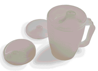 Einnehmebecher mit Griff, 3 Deckeln 4, 8 und 12 mm Öffnung 250 ml
