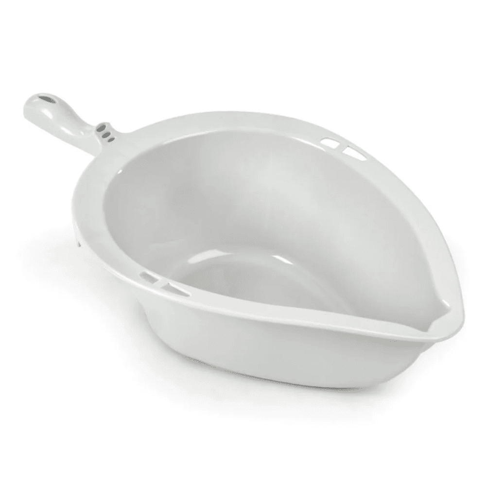 Becken mit Deckel und Handgriff für Dusch- und Toilettenrollstuhl Clean grau – Bild 3