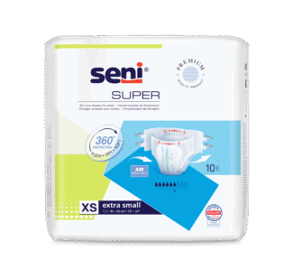 Inkontinenzhosen Seni Super Extra Small, Hüfte 40 bis 60 cm(1 Karton: 12 x 10 Stück)