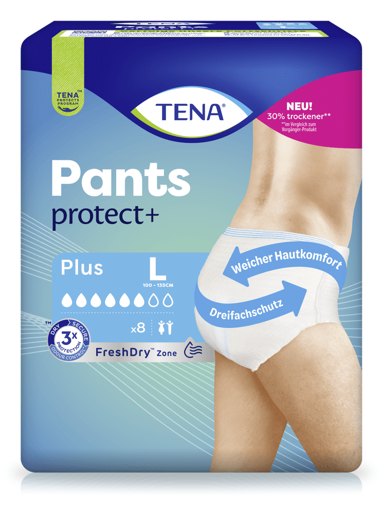 Einweghose TENA Pants PROtects Plus L Hüftumfang 100 bis 135 cm(1 Karton: 4 x 10 Stück)