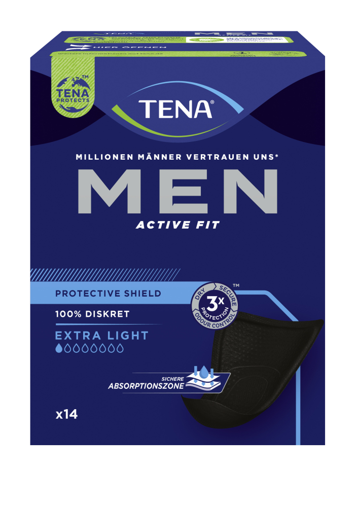 Einlage TENA Men Active Fit Level 0 / Protective Shield (1 Karton: 8 x 14 Stück)