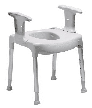 Toilettenstützgestell Swift mit Armlehnen und Spritzschutz Sitzhöhe 42-57 cm