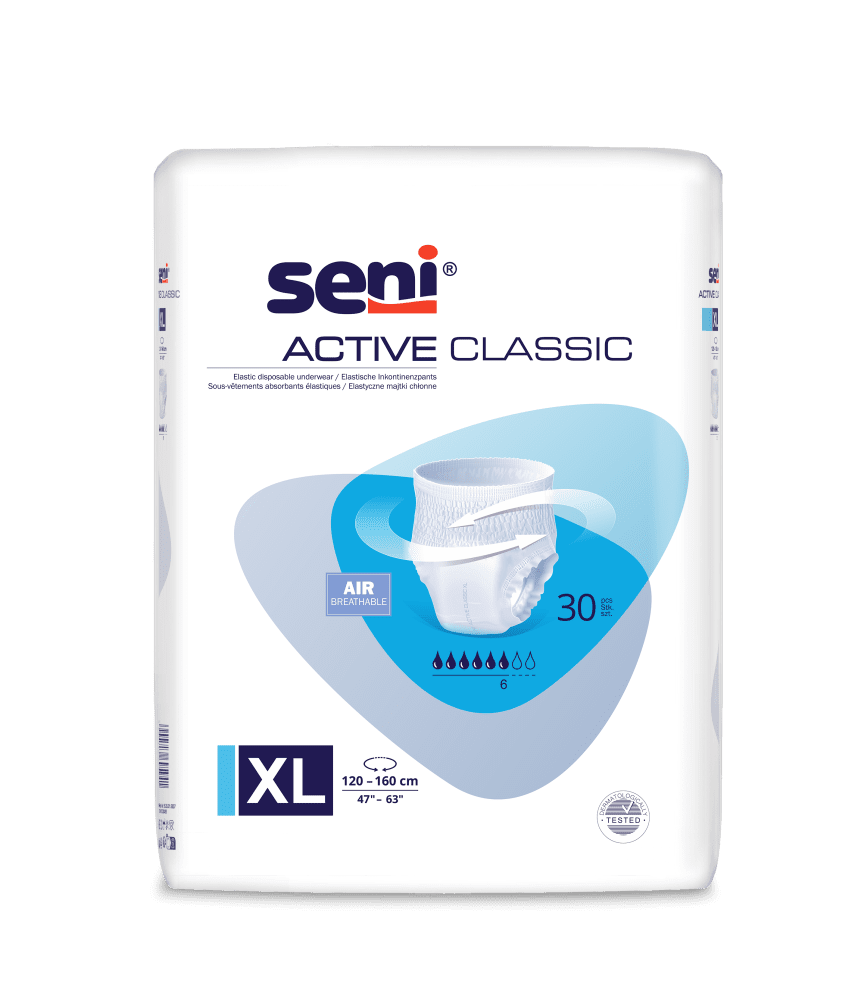 Inkontinenzslip Seni Active Classic XL, Hüfte 120-160 cm (1 Karton 3 x 30 Stück)