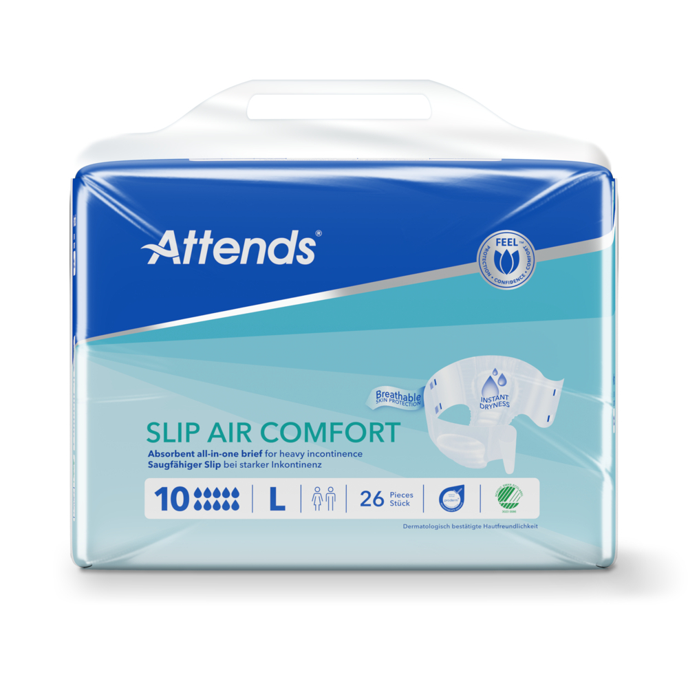 Windelhose Attends SLIP AIR COMFORT 10L Hüfte 100 bis 150 cm(1Karton: 3x26 Stück)