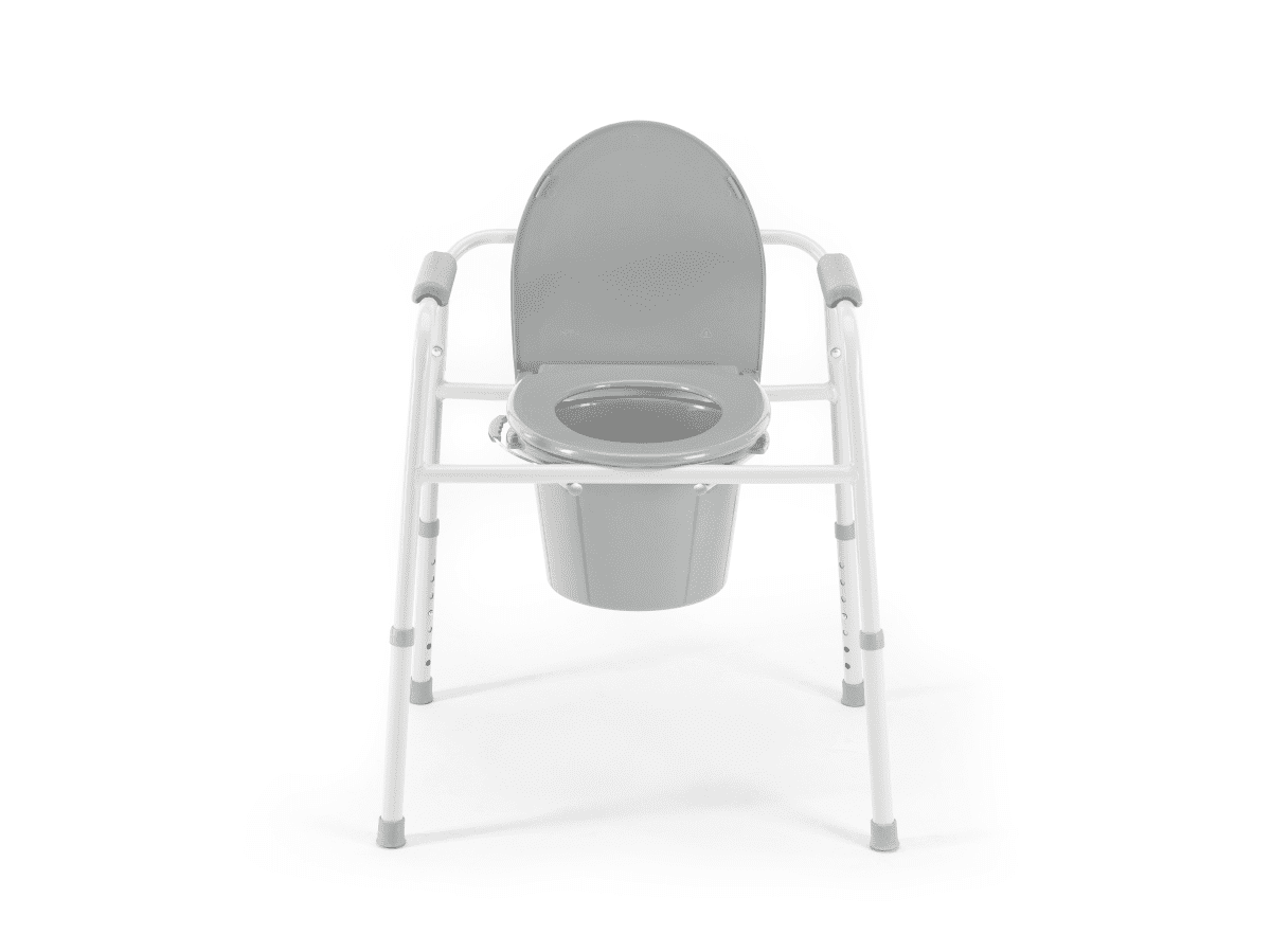 Invacare Toilettensitzgestell Styxo 2 mit Topf und Deckel, weiß-grau