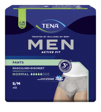 Inkontinenzunterwäsche TENA Men Active Fit Pants Normal Größe S/M (1 Karton : 4 x 12 Stück)
