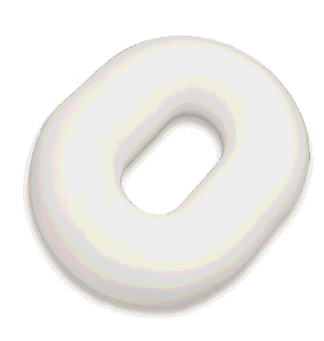 Sitzring mit Bezug, oval, Schaumstoff, weiß