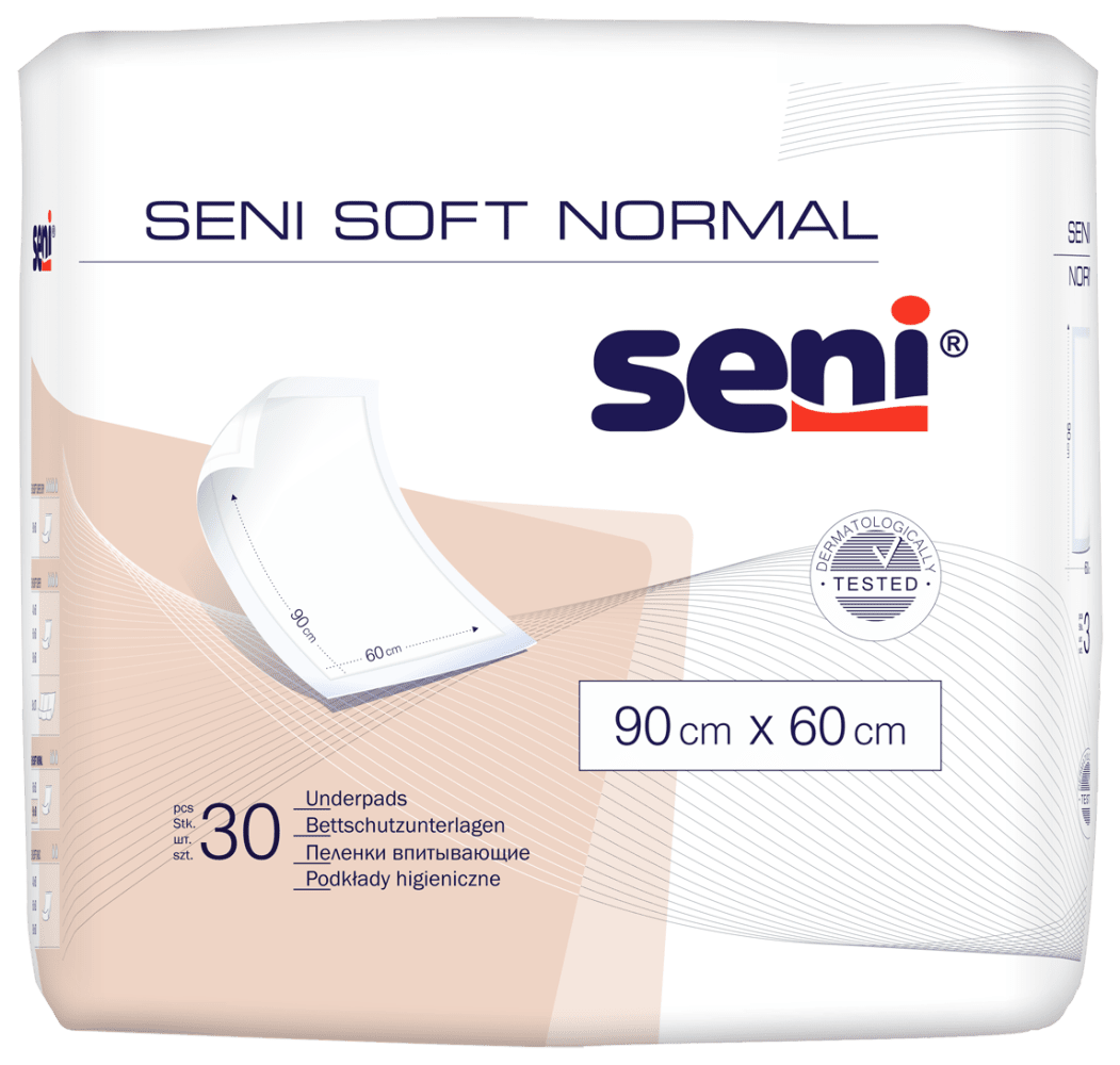 Bettschutzunterlagen Seni Soft Normal 90 x 60 cm (1 Karton: 4 x 30 Stück)