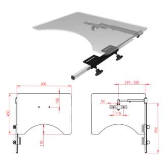 Therapietisch 600x450x8mm, klappbar