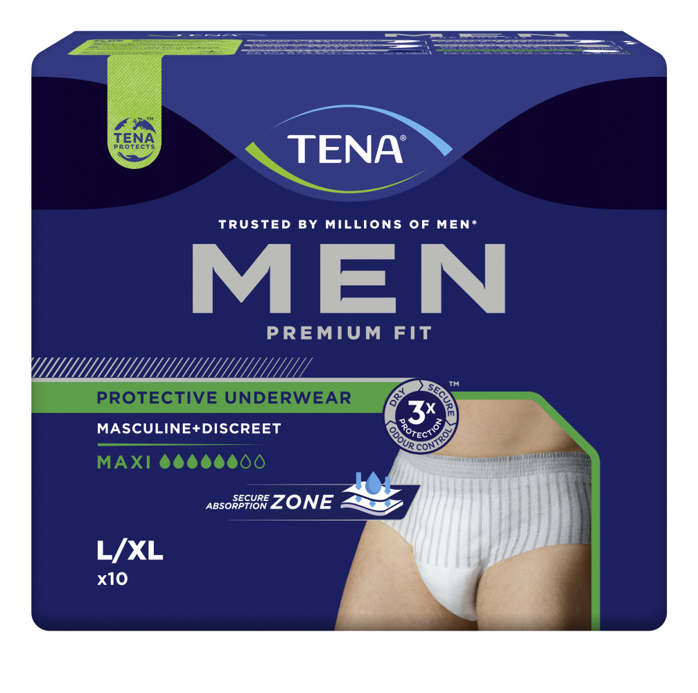 TENA men Premium Fit Pants Maxi L/XL, Hüfte 95-125 cm (1 Karton: 4 x 10 Stück)