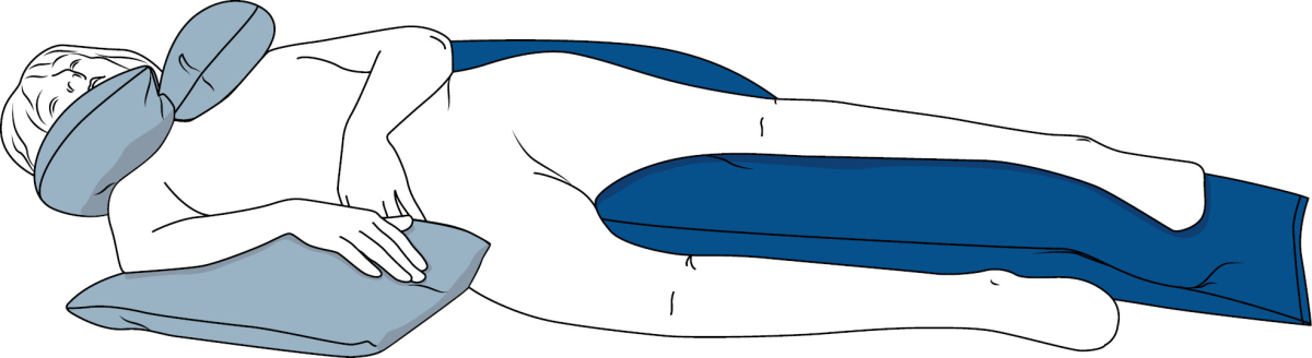 Seitenlagerungskissen CarePur M 180 x 31 cm blau – Bild 2