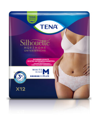 TENA Silhouette Lady Pants Plus White M, Hüfte 75-100cm (1 Karton: 2 x 12 Stück)