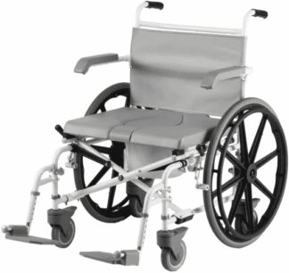 Duschtoilettenrollstuhl DUO MOTION XL, 24 Antriebsräder, grau-weiß