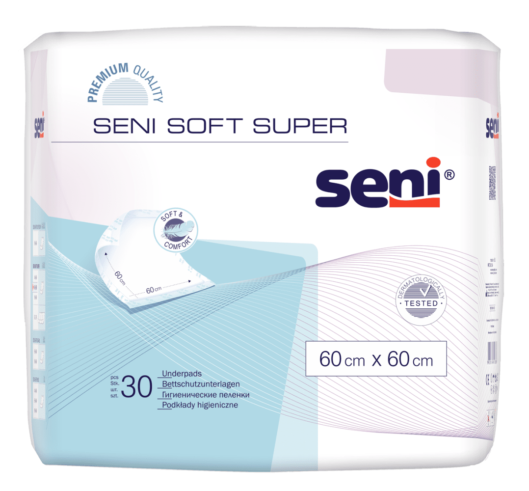 Bettschutzunterlagen Seni Soft Super 60x60 (1 Karton: 4 x 30 Stück)