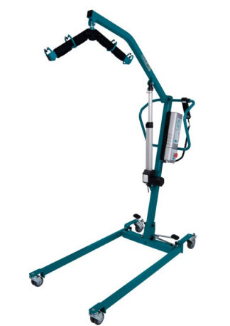 Patientenlifter aks-foldy mit Standardgurt und Aufhänger wasserblau