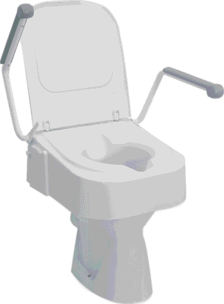 Toilettensitzerhöhung TSE 150 mit Deckel und Armlehnen weiß