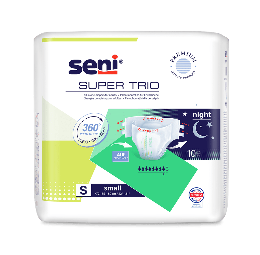 Inkontinenzhosen Seni Super Trio Small, Hüfte 55 bis 80 cm (1 Karton: 8 x10 Stück)